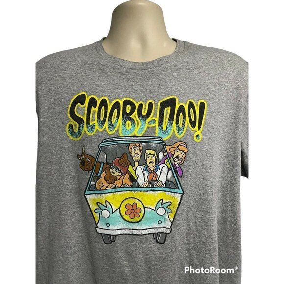 Scooby Doo Mystery Machine Gray Graphic SS T-Shirt XL Stretch Cotton Cartoon TV - Picture 5 of 6